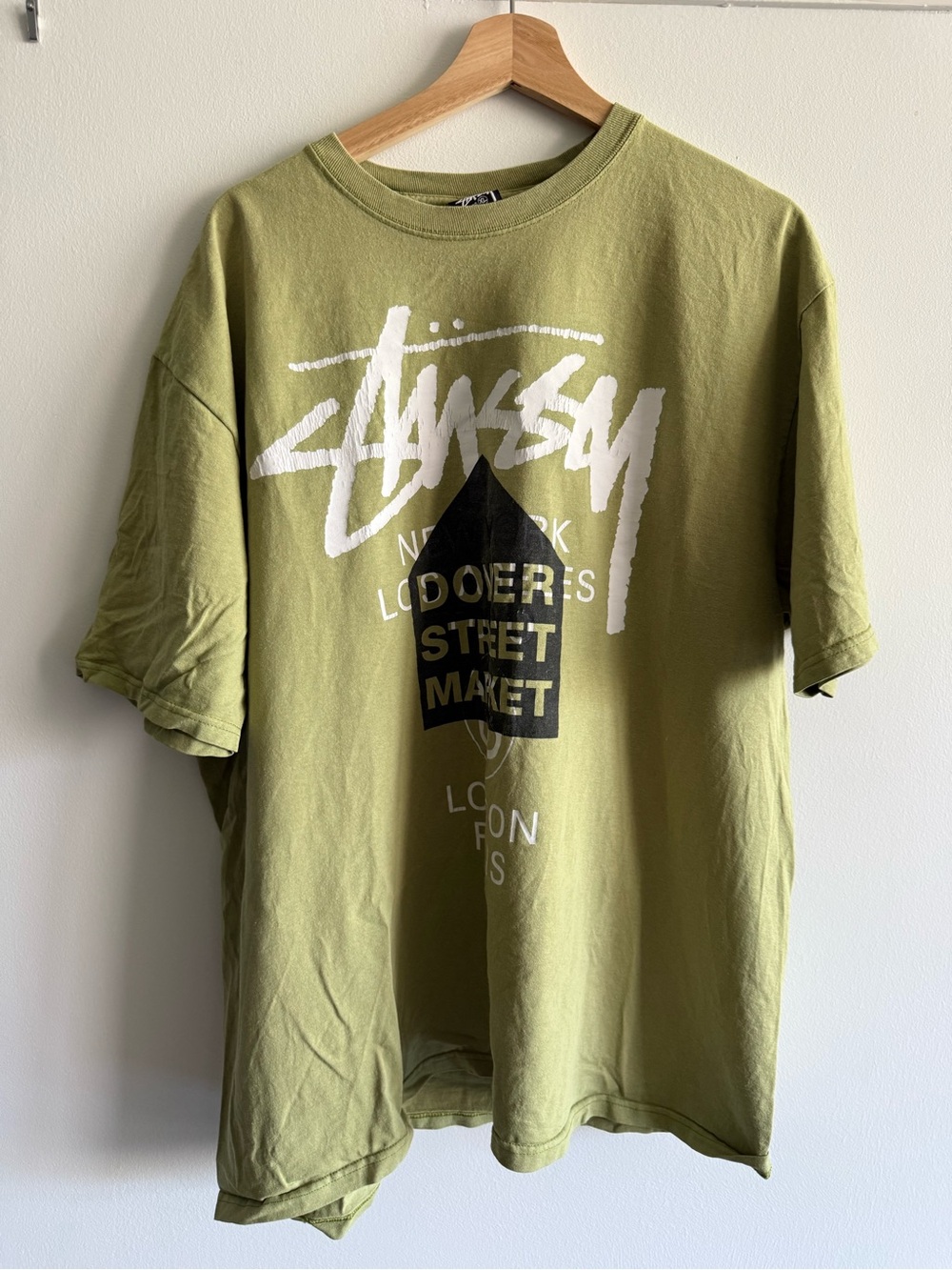 Stussy X Dover Street Market Olive Green Short Sleeve Graphic Tee XL